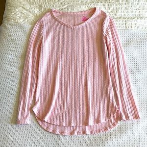 Time and Tru Pink V-neck, Knit Pull Over, Size 2 XL